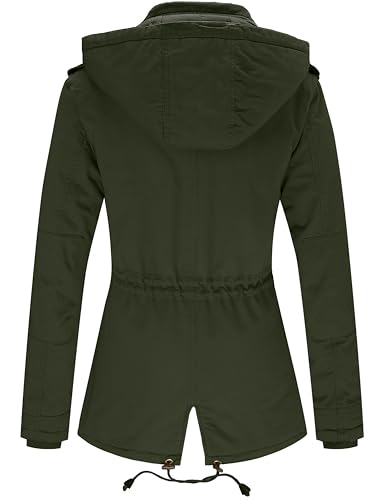 WenVen Women's Winter Thicken Cotton Coat Warm Parka Jacket with Removable Hood2