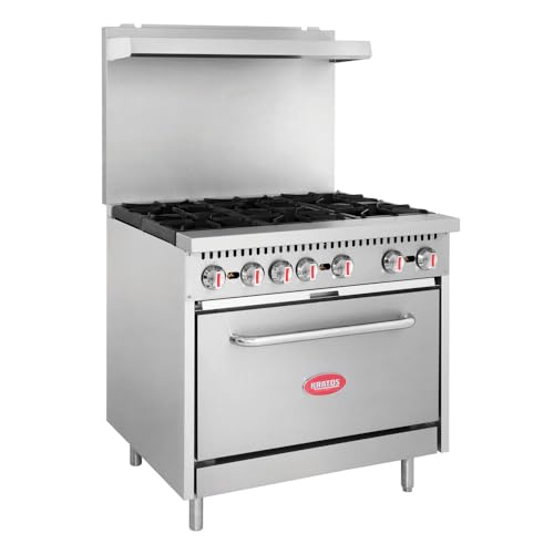Kratos 29Y-044-NAT 6 Burner 36´´ Gas Range with 1 Standard Oven, 210,000 Total BTU, Natural Gas