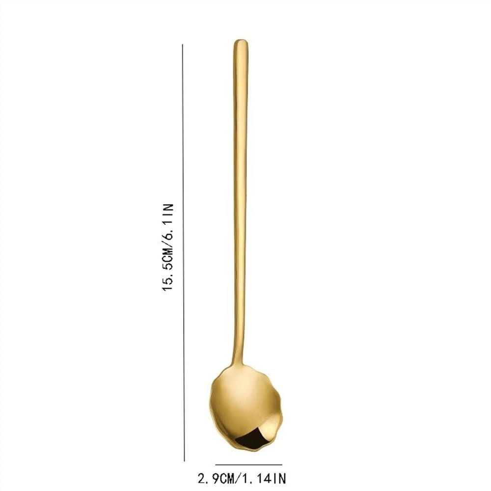 Cuillère 304 Petite cuillère à Dessert de Grande qualité en Acier Inoxydable à Long Manche for la Maison Cuillère de Table(Silver)