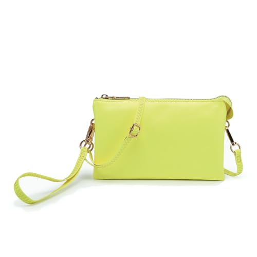 Image of JEN & CO. Riley Crossbody Bags for Women Vegan Leather Wristlet Clutch Wallet Purses Handbags with 2 Straps