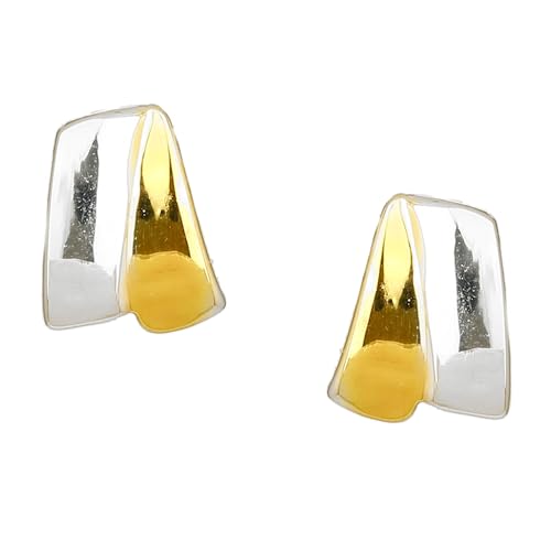 Estele Fashion Jewellery Gold and Rhodium Plated Ribbon end Stud Earrings for Girls/Women-370/702 ER (B08D4919B2) Amazon Price History, Amazon Price Tracker
