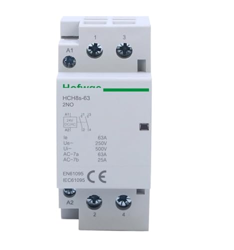 Contacteur modulaire HCH8s-40 2P 63A 2NO DC24V pour tableau rail DIN