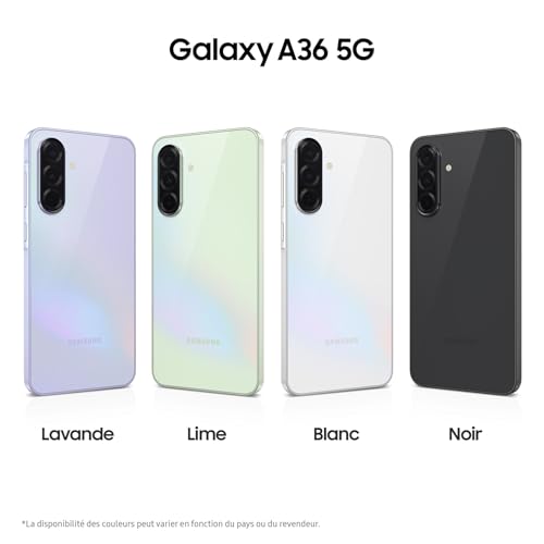 Samsung Galaxy A36 5G Smartphone Android Chargeur Secteur Rapide Inclus Smartphone déverrouillé Lavande Version FR - vue 2