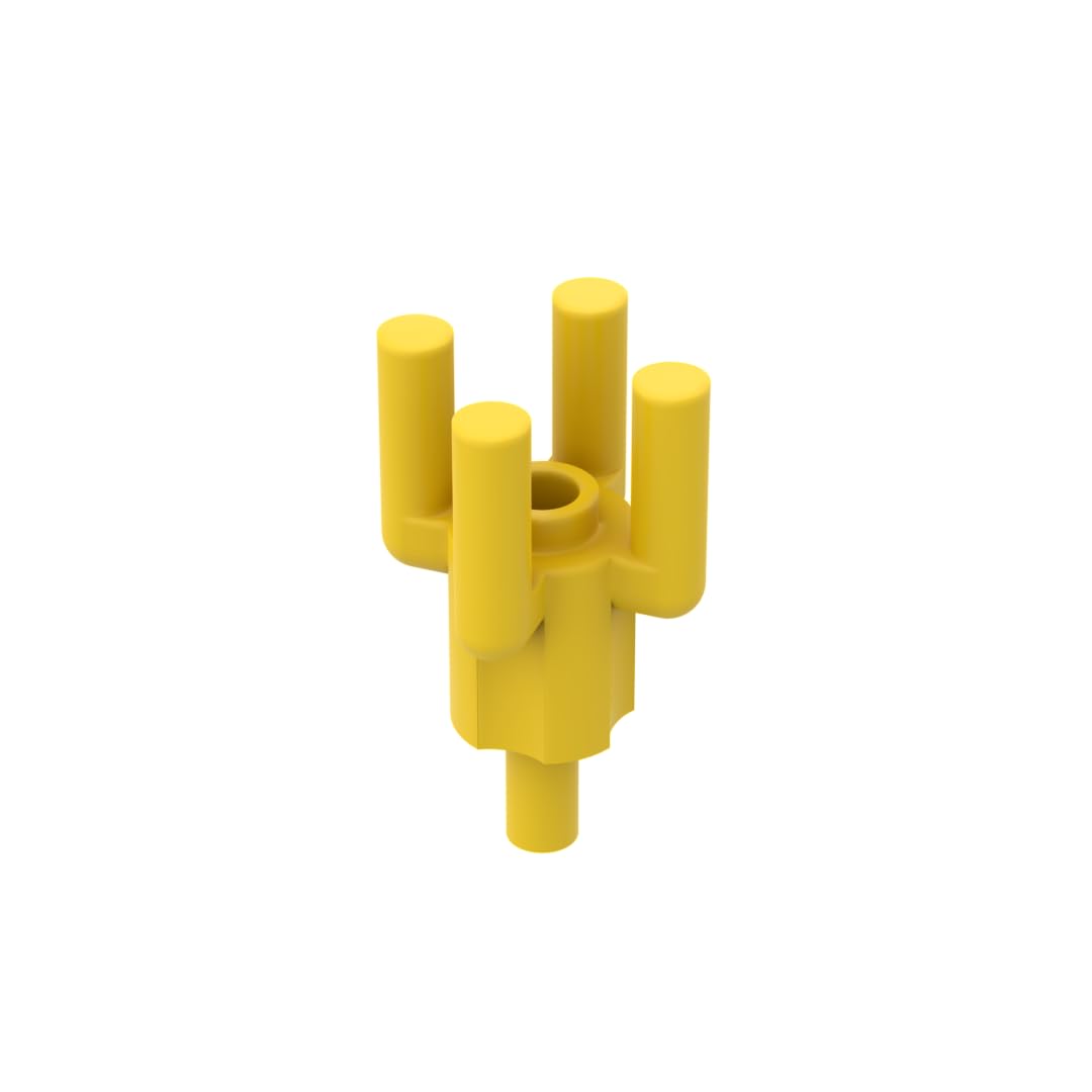 2566 Ornaments Plant, Palm Tree Top, 4 Top Bars, 1 Bottom Bar 50 Pieces GDS-1217 Compatible with Lego Building Blocks Color:Yellow 24 — image 1