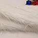 Długi Puszki Fluffy Faux Futro Fuzzy Materiał Kudłaty Futerko Szycia Futro Plastry Tkaniny Cuts Krzesło Pokrywa Poduszka Siedzenia Do Diy Craft(Size:1.7x0.5m/66.9x19.6in,Color:biały)