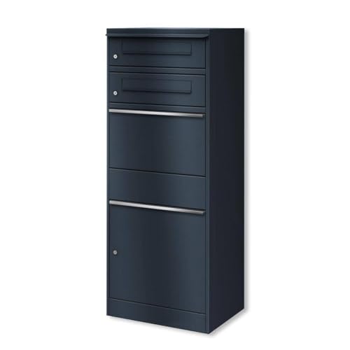 Metzler® boîte à Colis Double avec Serrure sécurisée et Compartiments indépendants – Anthracite RAL 7016 – réception sans Contact, Inoxydable, Installation Facile Bispo 10 Ans pièces détachées