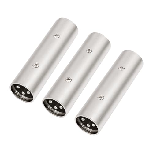 Devinal XLR Male to Male Adapter Connecter 3 Pole Gender Changer Coupler, Extends the Length of Cables with XLR Plugs- Microphone, AES/EBU, etc. - 3 Pack