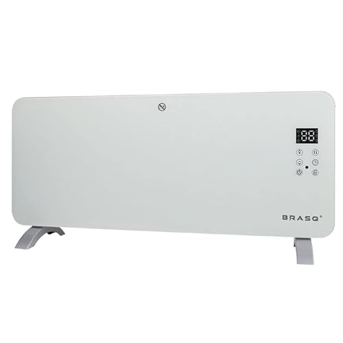 BRASQ Elektroheizung CH200 - Konvektor Heizung mit Smarte Funktionen - Heizstrahler Heizkörper Elektrisch fur 20/30m² Räume - Energiesparend Heizung - Wandbefestigungsmöglichkeit - 2.000 Watt Cover