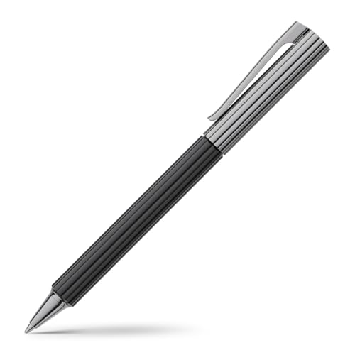 Graf von Faber-Castell Drehkugelschreiber Bloom, Ebenholz, Ruthenium, Schwarz, 139 mm, 36 g, Großraummine