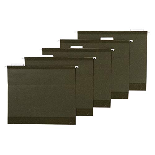 Amazon Basics Hanging File, Box Bottom, Heavy Duty, 2-Inch Expansion, 25-Pack, Letter (8.5" X 11"), Green #TOP1