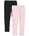 The Children's Place Big Girls'  Solid Legging (Pack of 2), Black/Shell, Medium (7/8)