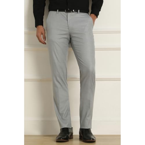 Image of Van Heusen Men's Mid Rise Slim Fit Durapress Flat Front Trousers | Superior Comfort | Auto-Flex Waist Band | Soft Touch