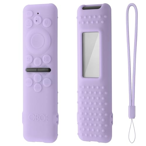 Image of Oboe Silicone Tv Remote Cover Compatible with Samsung Smart Tv Remote 2025 Model TM2360 E Key Cover Protective Case with Lanyard (L-Lavender Purple) [Remote NOT Included]