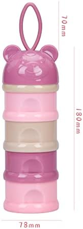 Baby Milk Powder Dispenser Baby Formula Dispenser Container with 4 Individual Twist-Lock Compartments, Portable Silicone Handle, Suitable for Storing Cereal/Food/Fruit/Snacks, etc BPA Free