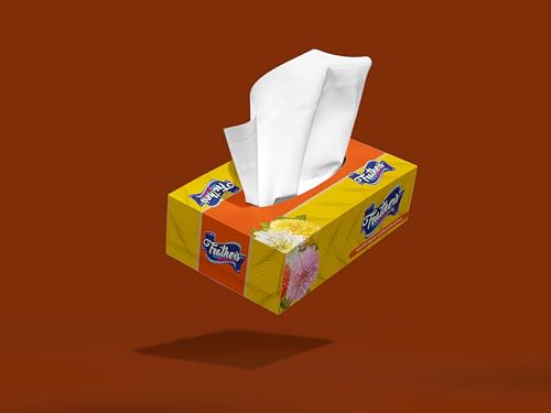 Image of Feather's Facial Dry Tissue 600 Pulls Super Soft & Super Absorbent Paper 2 Ply Pure Tree Pulp Made of Virgin Paper Biodegradable Face Tissue Wipes - 100 Pulls Per Pack (Pack of 6, Random Color Box)
