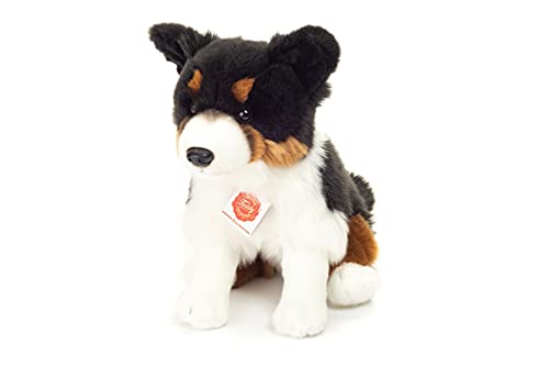 Teddy Hermann 91956 Hund Border Collie Tri-Color sitzend 30 cm, Kuscheltier mit idealem Recyclinganteil (Füllmaterial)