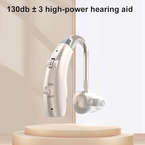 Image of Fastwell F25 Rechargeable Hearing Aid for Adults & Seniors, Behind-the-Ear Design, 30 Min Quick Charge, Noise Reduction, Single Ear With 6-Month Warranty (Gold)