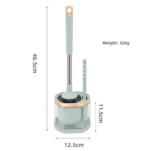 Image of Vasukie Toilet Brush and Holder Set, with a Extra Crevice Cleaning Brush Deep Cleaning Toilet Bowl Brush for Bathroom Toilet Brushes for Bathroom Wall Mounted Water Drop (Baby Blue)