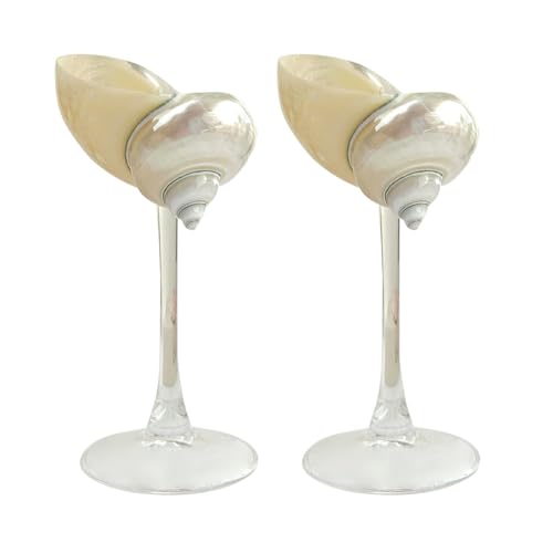 GKWW 2Pcs Seashell Wine Glasses Wedding Wine Glasses Conch Goblet
