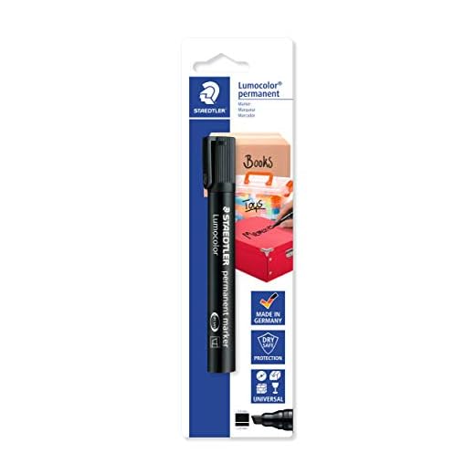 STAEDTLER Rotulador permanente organización Lumocolor 350, resistente al agua y la luz, negro, punta de cuña, 350-9 BK-1