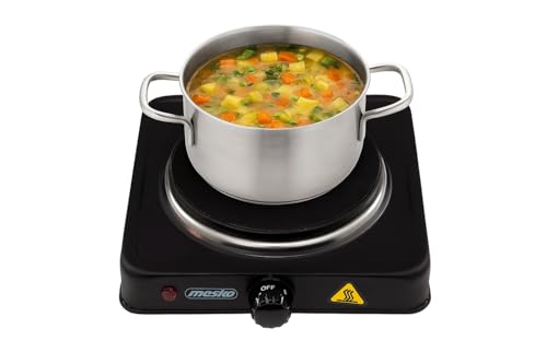 Mesko MS 6508 Réchaud électrique, 1000 W, Aluminium, Noir