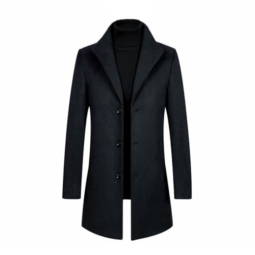 Manteau homme hiver en laine parka trench coat slim outerwear mi-long