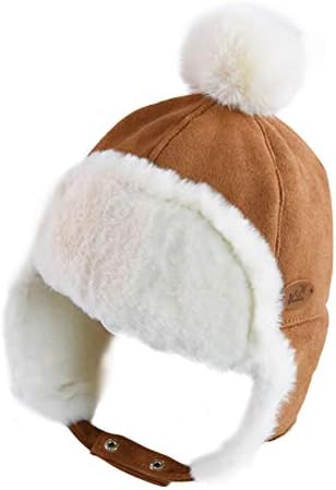 kakaforsa Baby Boy Winter Hat Warm Fleece Cap with Cute Pompon for Toddler Newborns Boys Girls 6 Months - 2 Years Old Brown