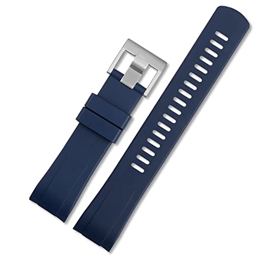 Bracelet de montre mâle 22mm en caoutchouc fluoré compatible Seiko SRPA21J1