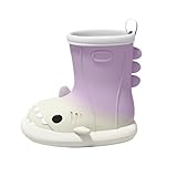 [Osrovernal] 子供 長靴 サメ レインブーツ キッズ 軽量 グラデーション 女の子 男の子 レインシューズ 厚底 子供用長靴 かわいい 雨靴 通園 通学 梅雨対策 雪遊び (パープル, 日本の靴のサイズ寸法, キッズ, 数値, 22.0 cm)