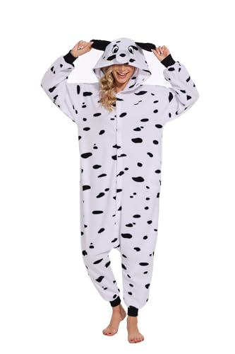 CANASOUR Adult Dalmatian Halloween Costume Onesie Pajamas Unisex X-Large