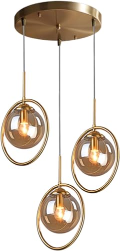 Image of Wall Lamp Chandelier Pendant Light, Home Decor for Bedroom, Living Room, Hallway, Cafe, Hotel, Restaurant (Amber Ring Hanging LAMP Set with LED Bulb Pack of 1)