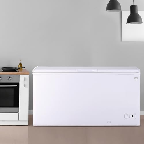 Image of Kenmore Deep Freezer - Chest Freezer, 1 Basket, Garage Ready, Meat Storage, Front Drain, Congelador For Home, Apartment, Basement, Dorm, Shed, Cottage, Manual Defrost, Stand Up, 14.6 Cubic Feet, White