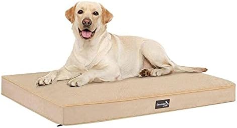 Senmipy Orthopedic Memory Foam Dog Beds for Large Dogs, 2-Layer Thick Waterproof Dog Bed, Washable Dog Bed Mattress with Removable Cover…