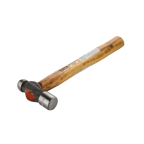 Image of Tata Agrico Ball Point Hammer 300g | High Carbon Steel Head | Polished Face & Peen | Wooden Handle | Ideal for Mechanics, Engineers, Garage & DIY Metalwork