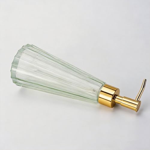 Image of IVAILEX 10oz /300ml Hand Soap Dispenser Bathroom, Kitchen Soap Dispenser, Glass Soap Dispenser with Gold Rust Proof Pump, Liquid Soap Dispenser with Elegant and Beautiful Color (Green)