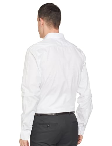 Image of Arrow Men's Blue Printed Spread Collar Long Sleeve Formal Cotton Slim Fit Shirt