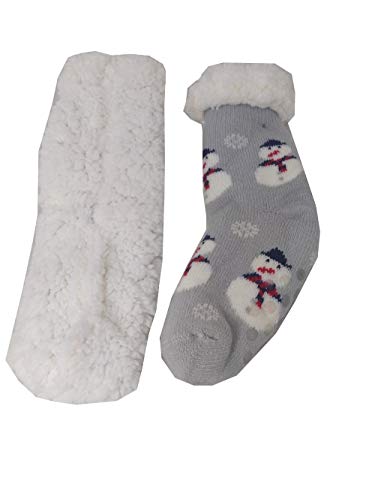 Meia Térmica Infantil Menino Antiderrapante Forrada Lã Quentinha