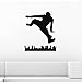Produktbild guijiumai Sport Boy Silhouette Wandaufkleber Schlafzimmer Parkour Tracers Jump Vinyl Wandtattoos Street Style Hochwertiges Tapetendekor Hellrosa 84x106 cm