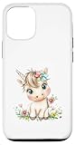 Cute Baby Unicorn with Flowers