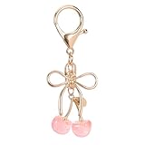 FZBYQWD Cherry Keychain Cute Bag Charm Car Keys Gift Women Fashion Keyring Birthday Mother's Day Purse Accessory