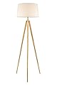 Kira Home Grace 60.5" Mid Century Modern Tripod LED Floor Lamp + Energy Efficient 9W Bulb, Wooden Tripod Legs + White Shade