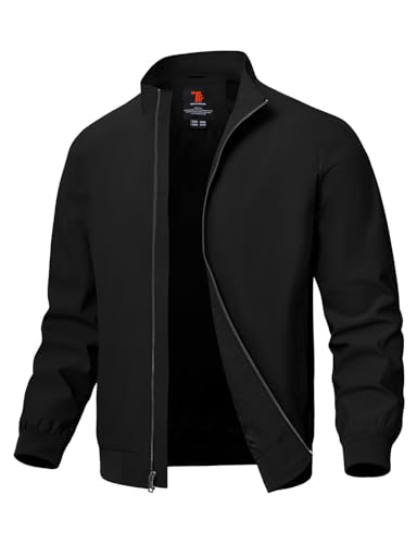 Rdruko Men's Lightweight Jackets Casual Fall Stylish Windbreaker Light Dress Zip Up Coat with 3 Pockets