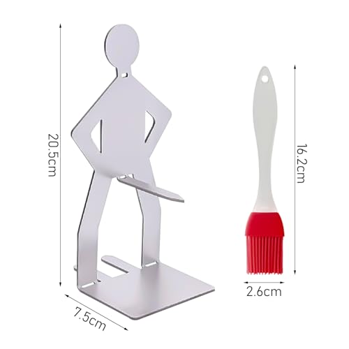 EHDWXVZM 3 Stück Grillwurstständer Und 1 Stück Ölbürste, Edelstahlgrill, Kreativgrill, Backzubehör, Backpinsel, Silikonpinsel