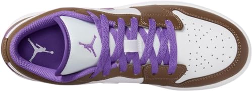 Image of Nike Air Jordan 1 Low Men's Shoes Palomino Purple Mocha 553558 215 - Size 11.5