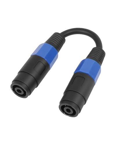 GELRHONR Speakon Câble d'extension audio femelle vers femelle avec verrouillage Twist Lock pour mixeur, connecteurs, préamplificateurs, haut-parleurs 20 cm