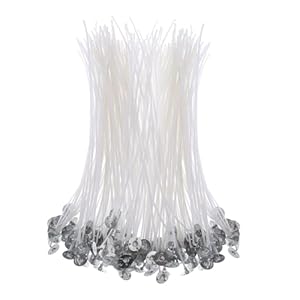 100 PCS Candle Wicks for Candle Making, Cotton Candle Wick 8” Candle Wicks Candle Cotton Wicks Candle Making Supplies Pre-Waxed for Candle Making,Candle DIY, Thick Candle Wick with Base