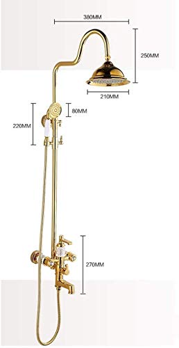 Robinet et colonne de douche dorée pour booster la pression d'eau faible