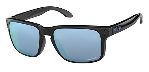 Oakley Holbrook Oo9102 9102C1 57M Polished Black/Prizm Deep H2O Polarized Sunglasses For Men+ Bundle Accessory Leash + Bundle With Designer Iwear Eyewear Kit #TOP1