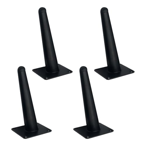 Genérico Pies para Muebles 4 Patas Cónicas de Soporte para Mesa de 10 cm Color Negro Patas de Sofá con Pintura En Aerosol de Hierro Altura: 10-72 cm Patas de Gabinete de 10 cm/4'