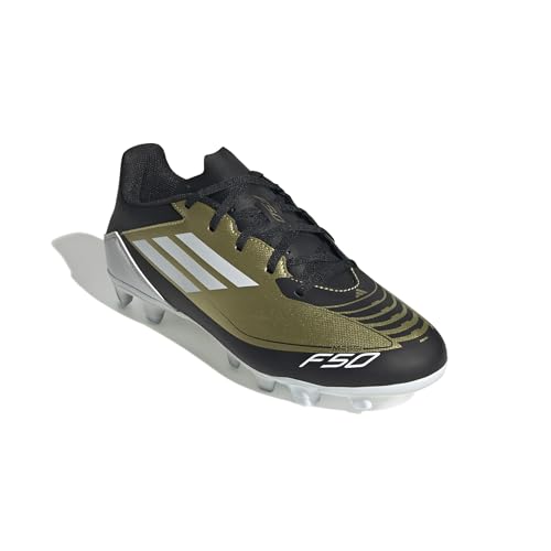 adidas Adidas Unisex-Adult F50 Club Messi Flexible Ground, Gold Metallic/White/Black, 10.5